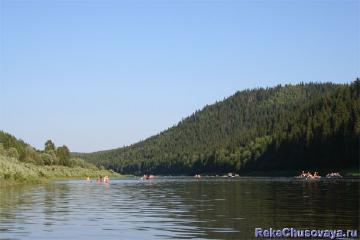 Река Чусовая с катамаранами